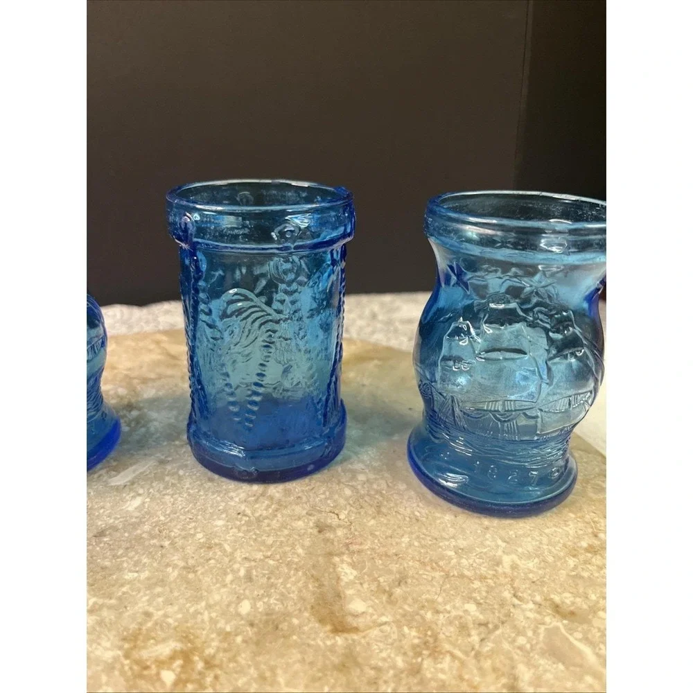 1976 Set Of 5 Bicentennial Wheaton 3.5 Ounce Juice Glasses